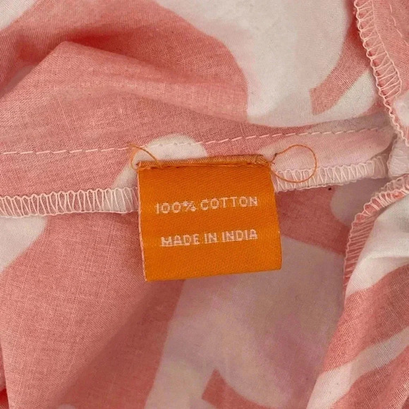 Oliphant Puff Crop Top Orange Twiggy Women’s Smocked Waist Blouse‎ Size S - Picture 7 of 7